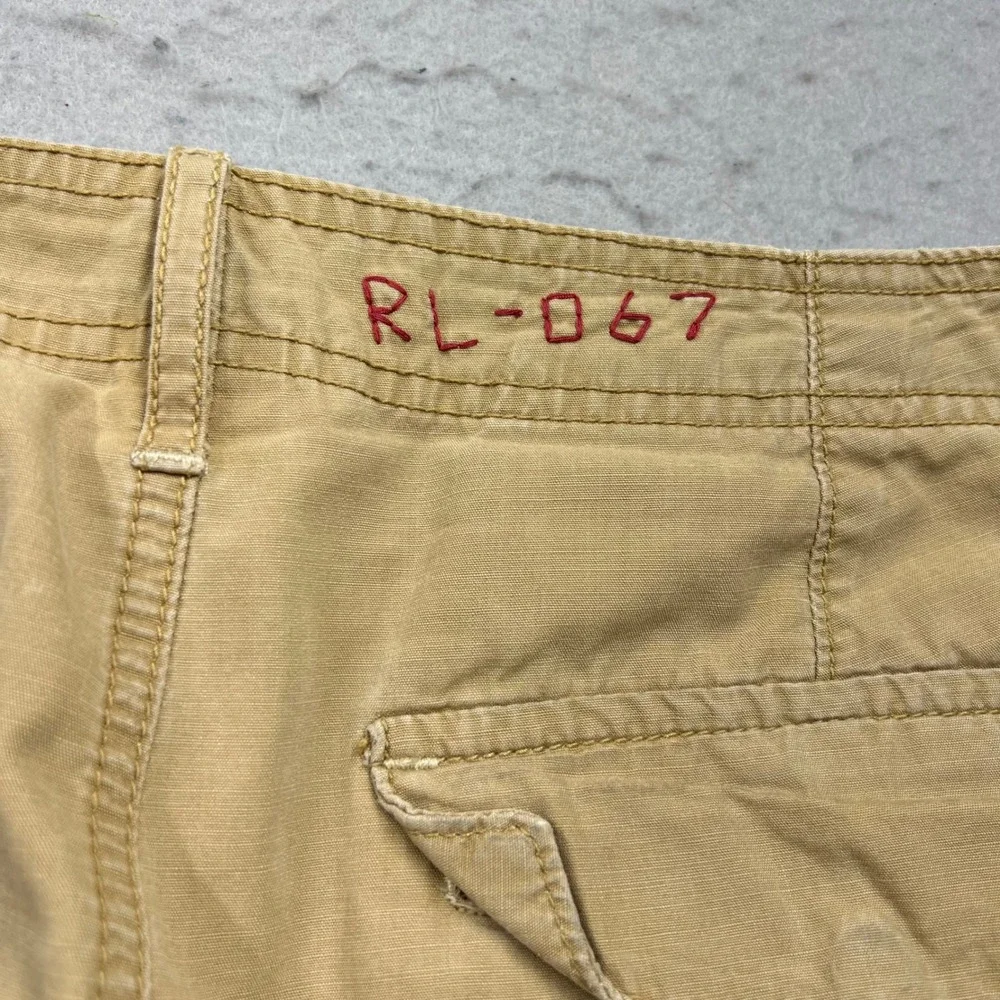 Polo Ralph Lauren Mens 31 Cargo Shorts Vintage Heavy Flying Jet Pilot Khaki Tan